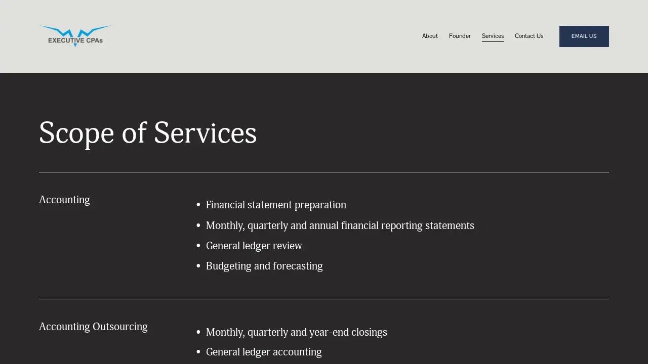 Executive CPAs page