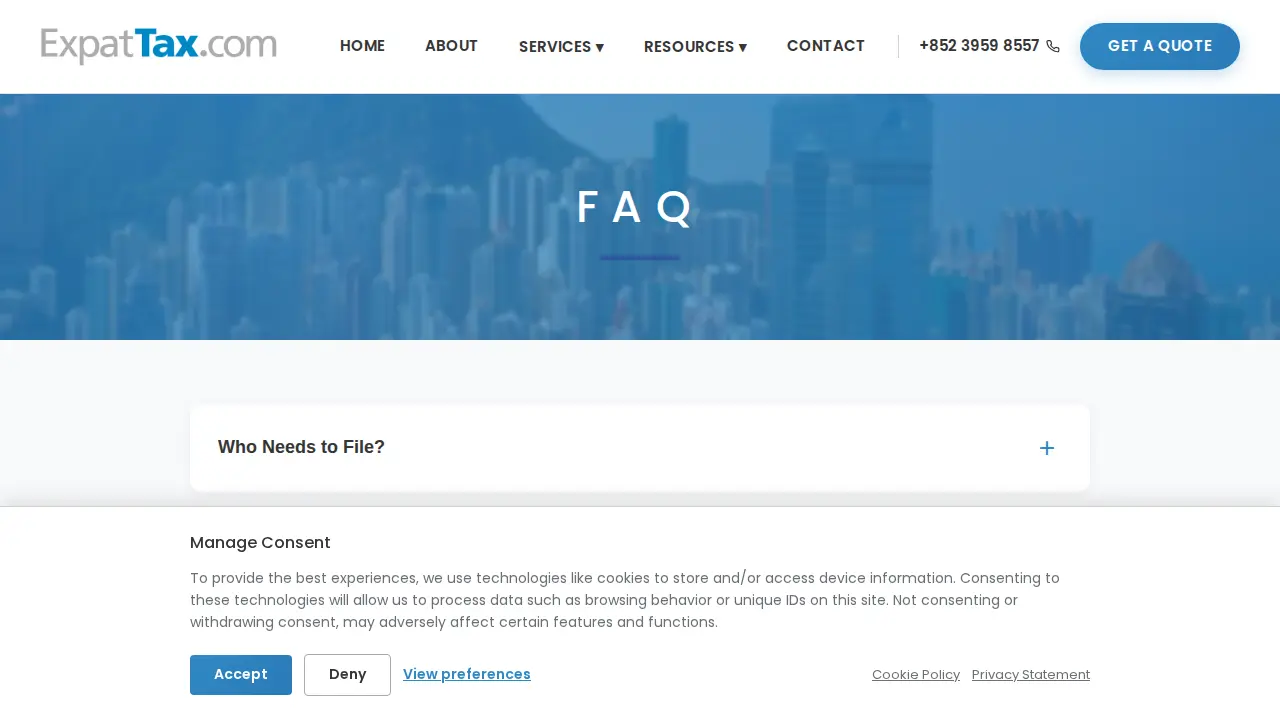 ExpatTax.com (CAPITAL TAX LIMITED) page
