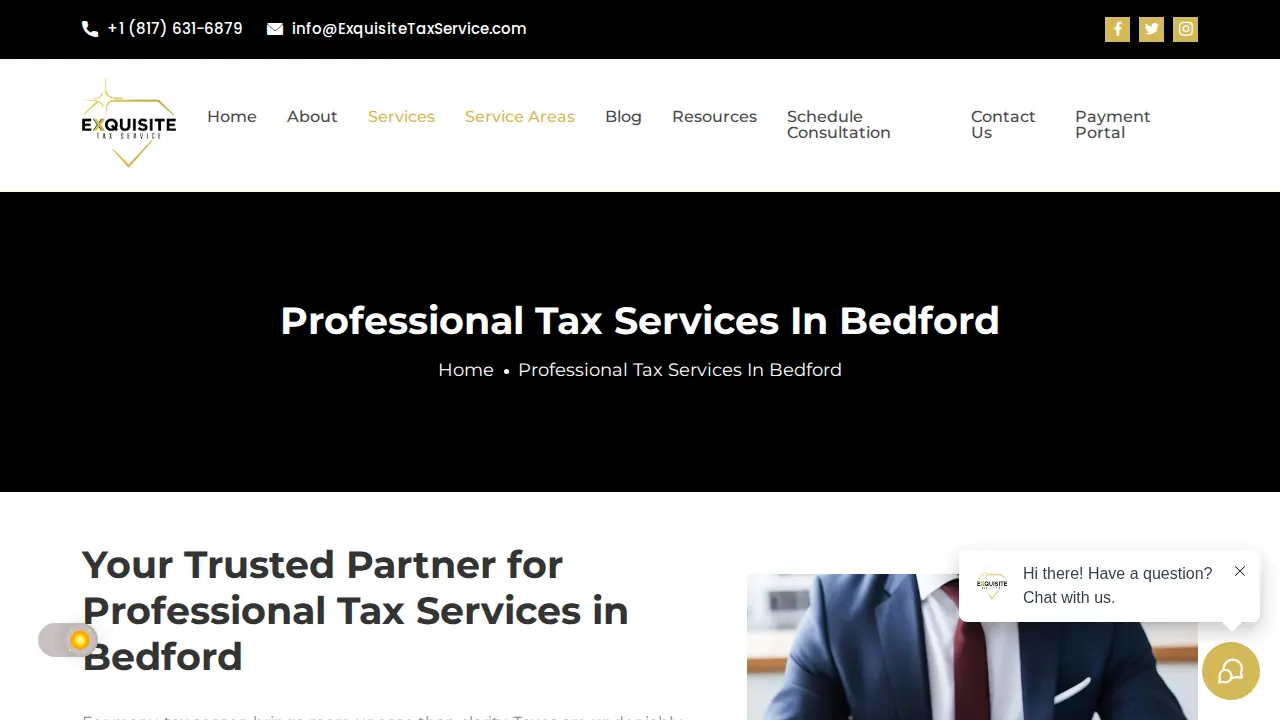 Exquisite Tax Service page