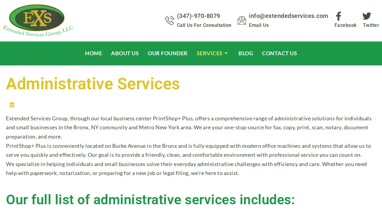 Extended Services Group, LLC page