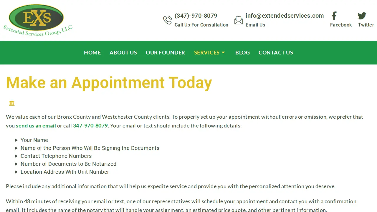 Extended Services Group, LLC page