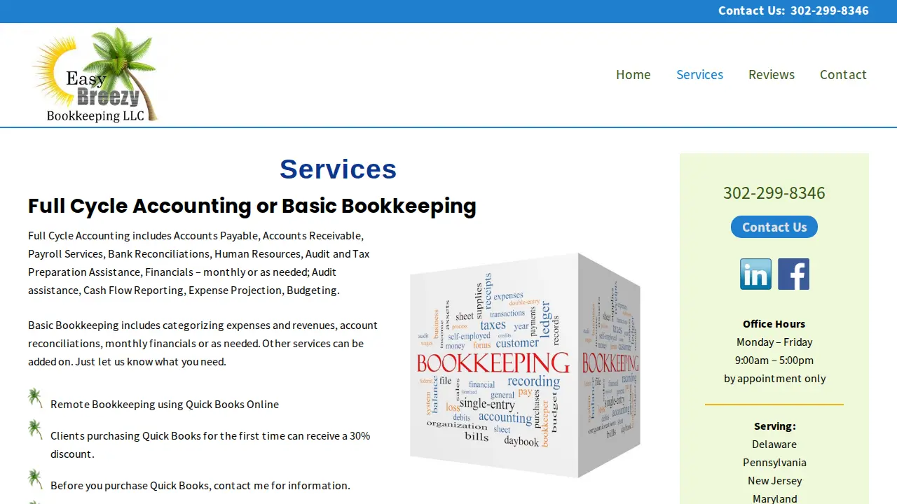 Easy Breezy Bookkeeping page