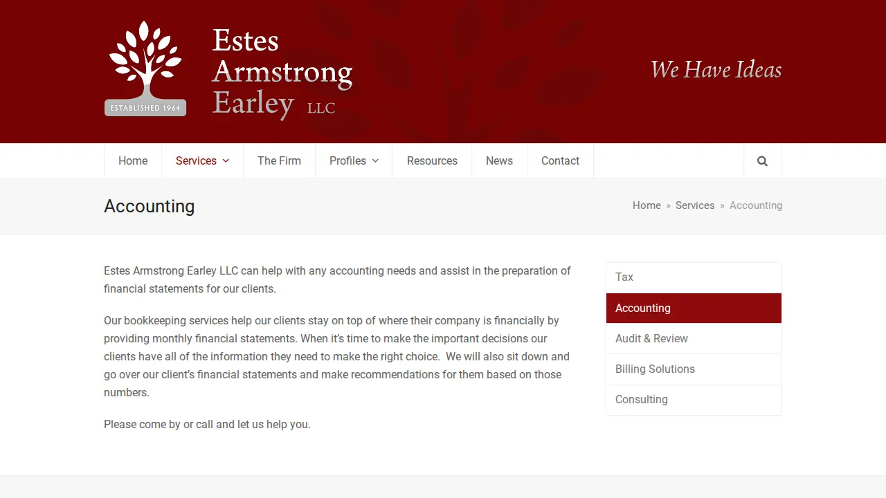 Estes Armstrong Earley LLC CPA's page