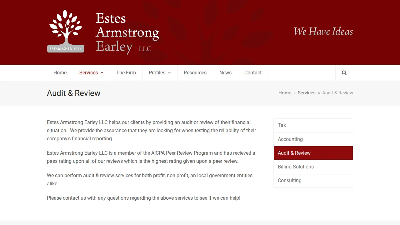 Estes Armstrong Earley LLC CPA's page