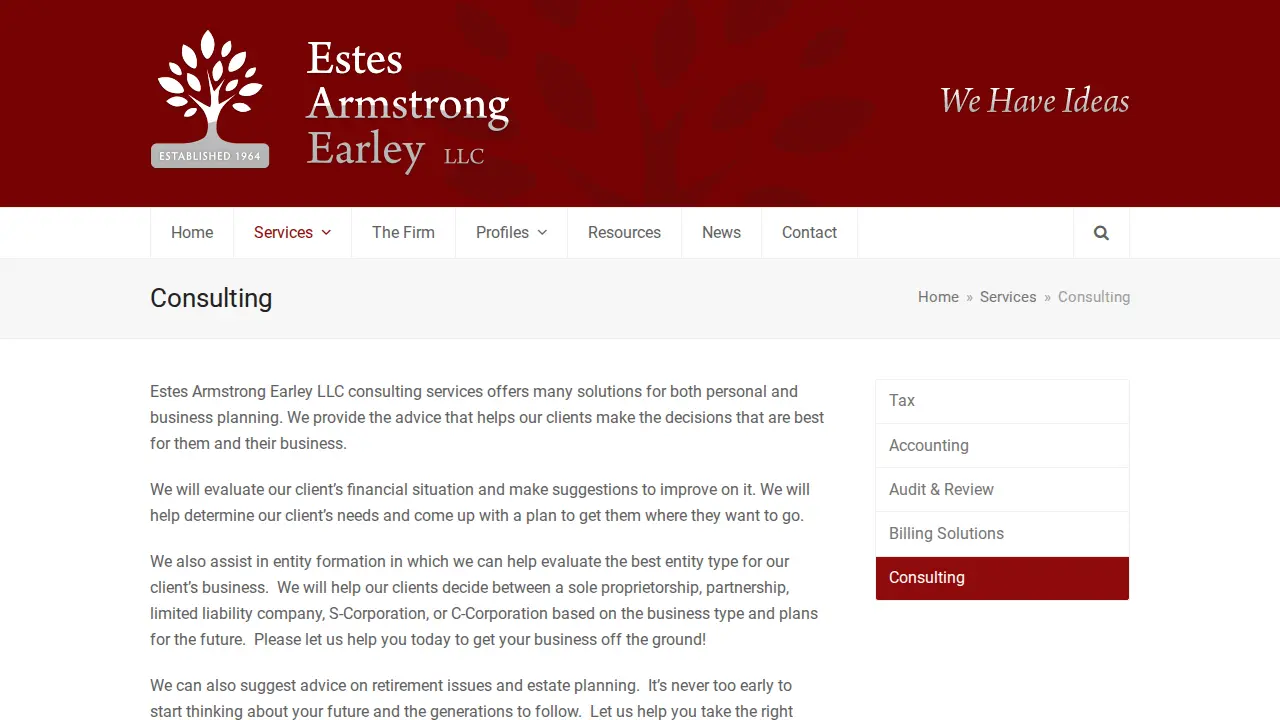Estes Armstrong Earley LLC CPA's page