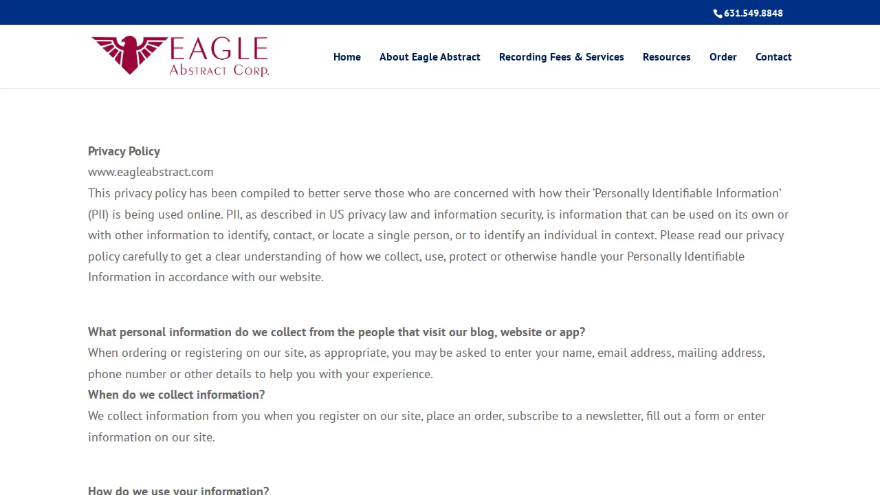 Eagle Abstract Corporation page