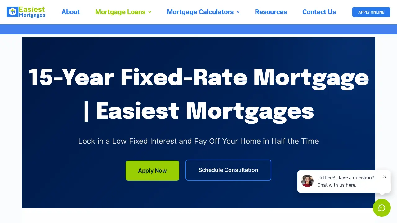 EASIEST MORTGAGE SERVICES page