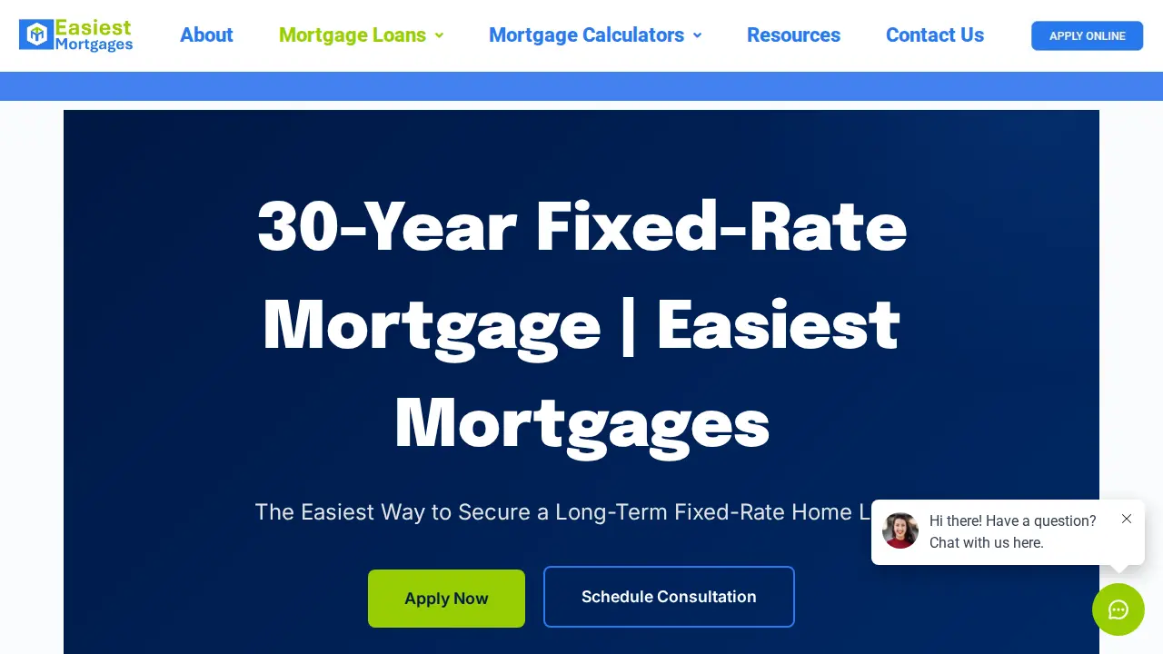 EASIEST MORTGAGE SERVICES page