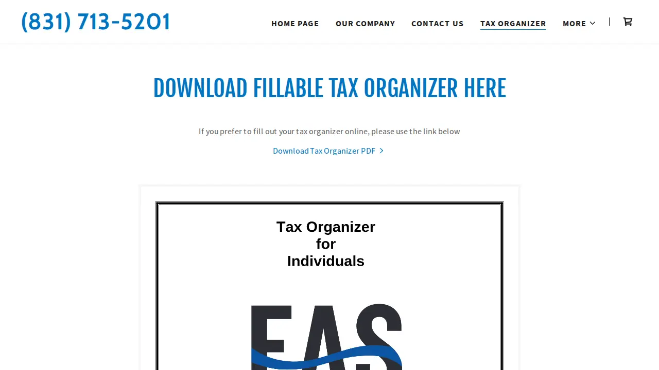 EAS Tax Services page