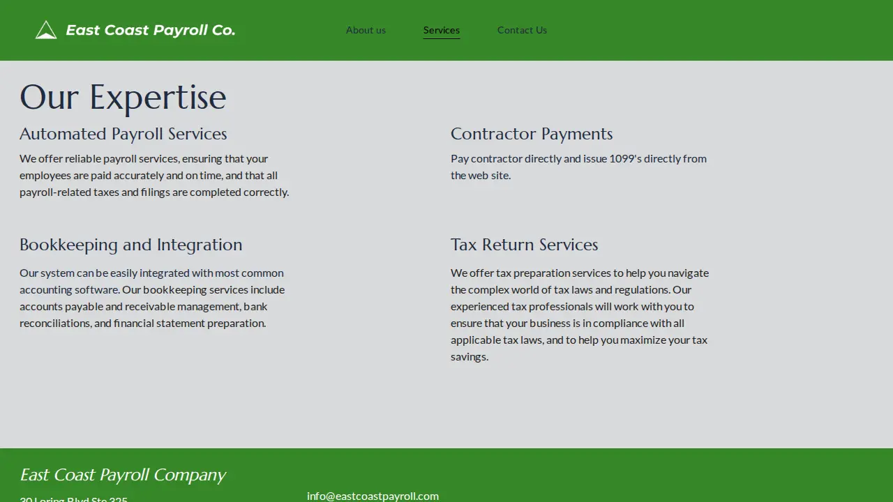 East Coast Payroll Company page