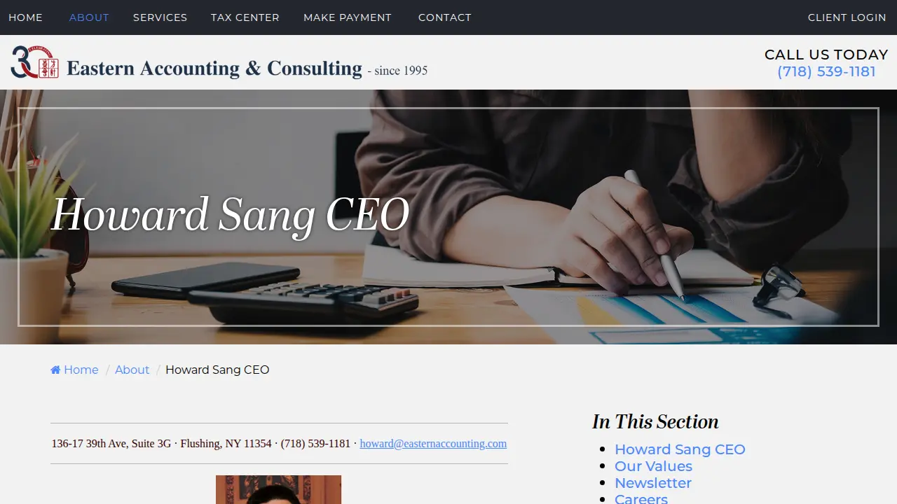 Eastern Accounting & Consulting page