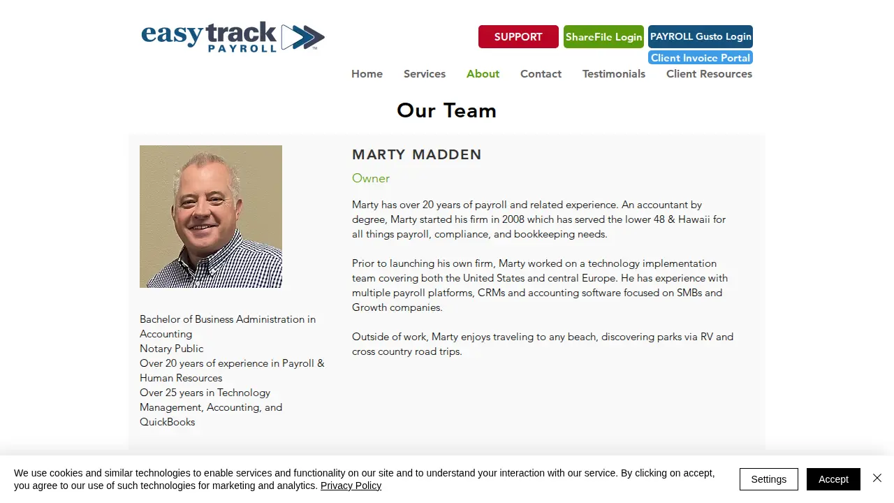Easytrack Payroll LLC page