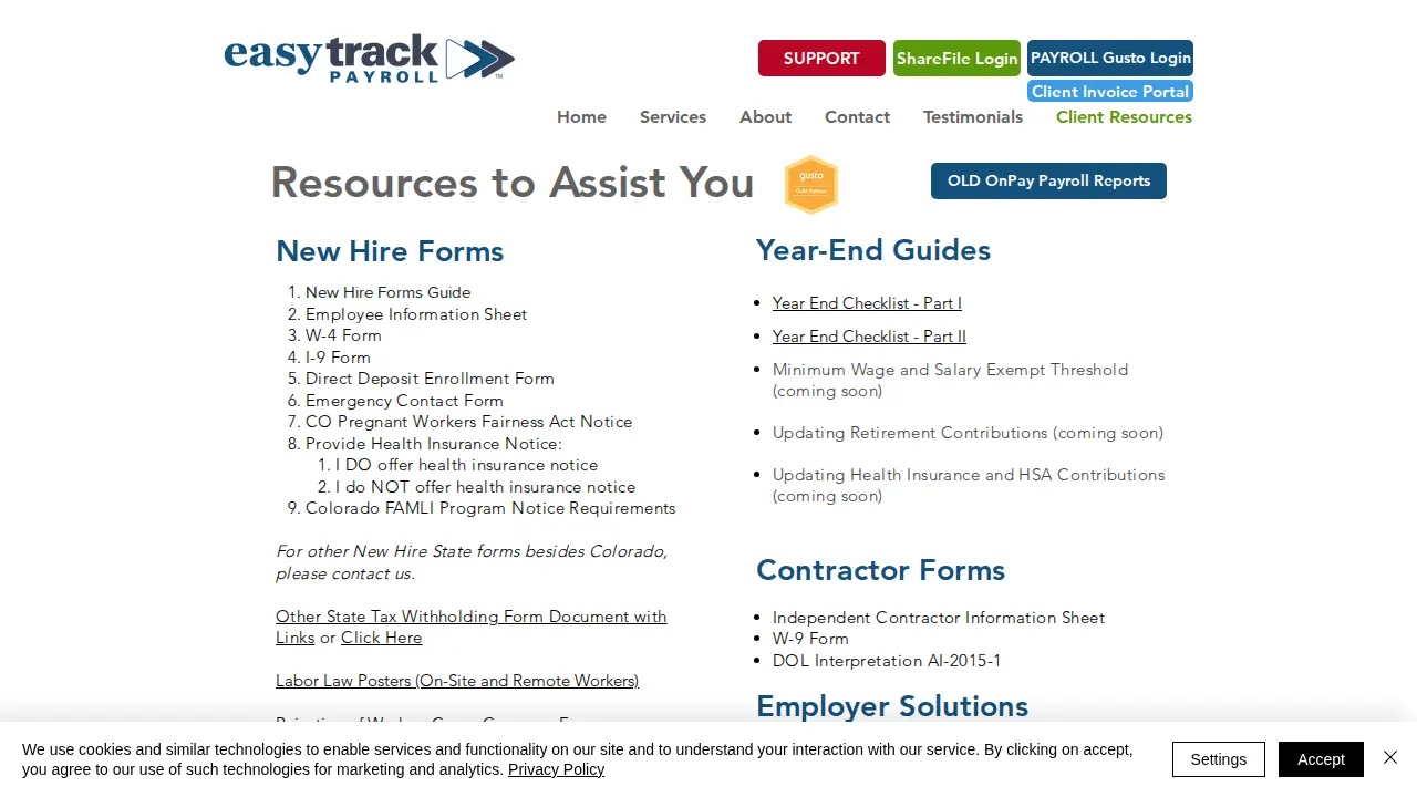 Easytrack Payroll LLC page