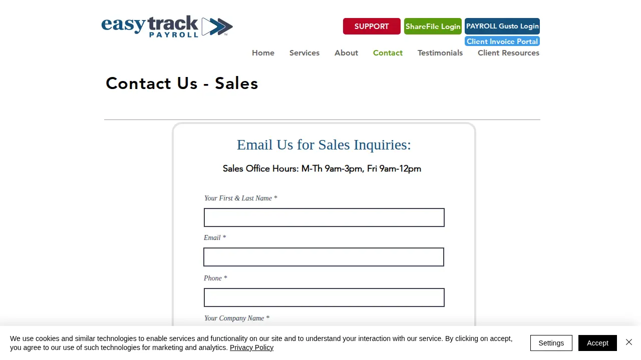 Easytrack Payroll LLC page
