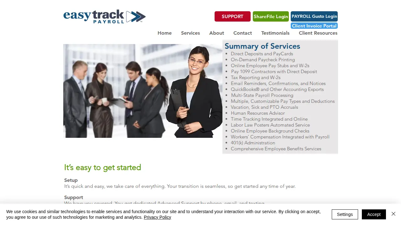 Easytrack Payroll LLC page