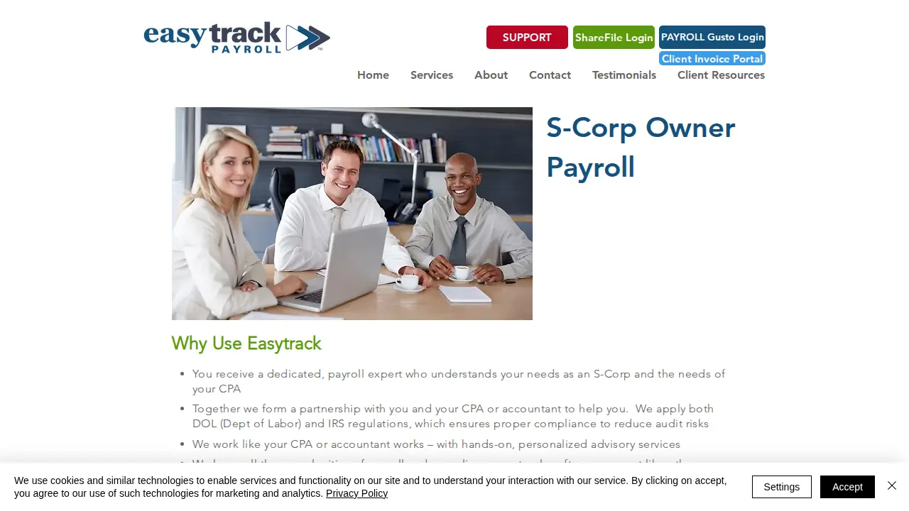 Easytrack Payroll LLC page