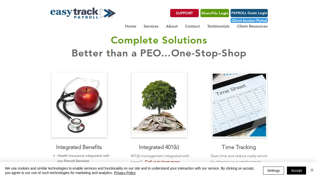 Easytrack Payroll LLC page