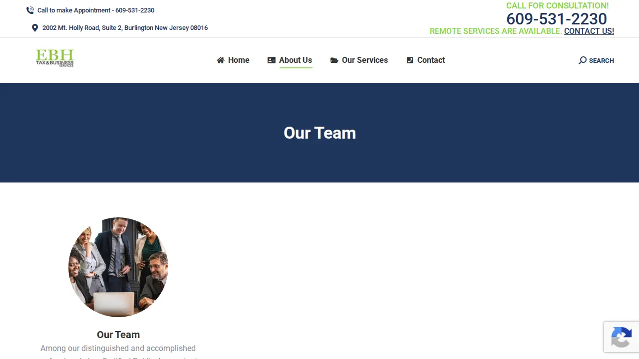 EBH Tax Services page