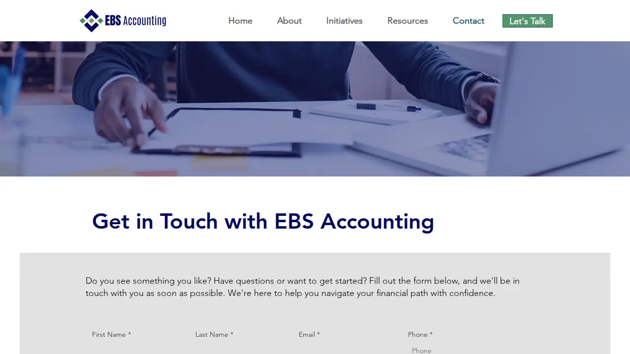 EBS Accounting page
