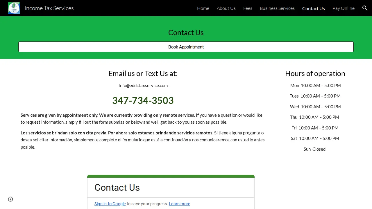 EDDC Tax Service page