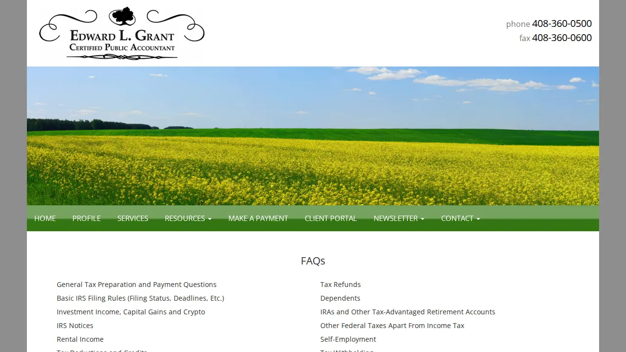 Edward L. Grant, CPA page