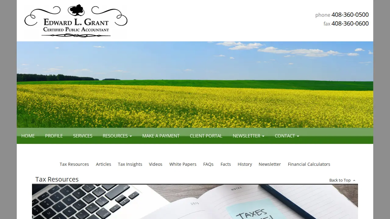 Edward L. Grant, CPA page