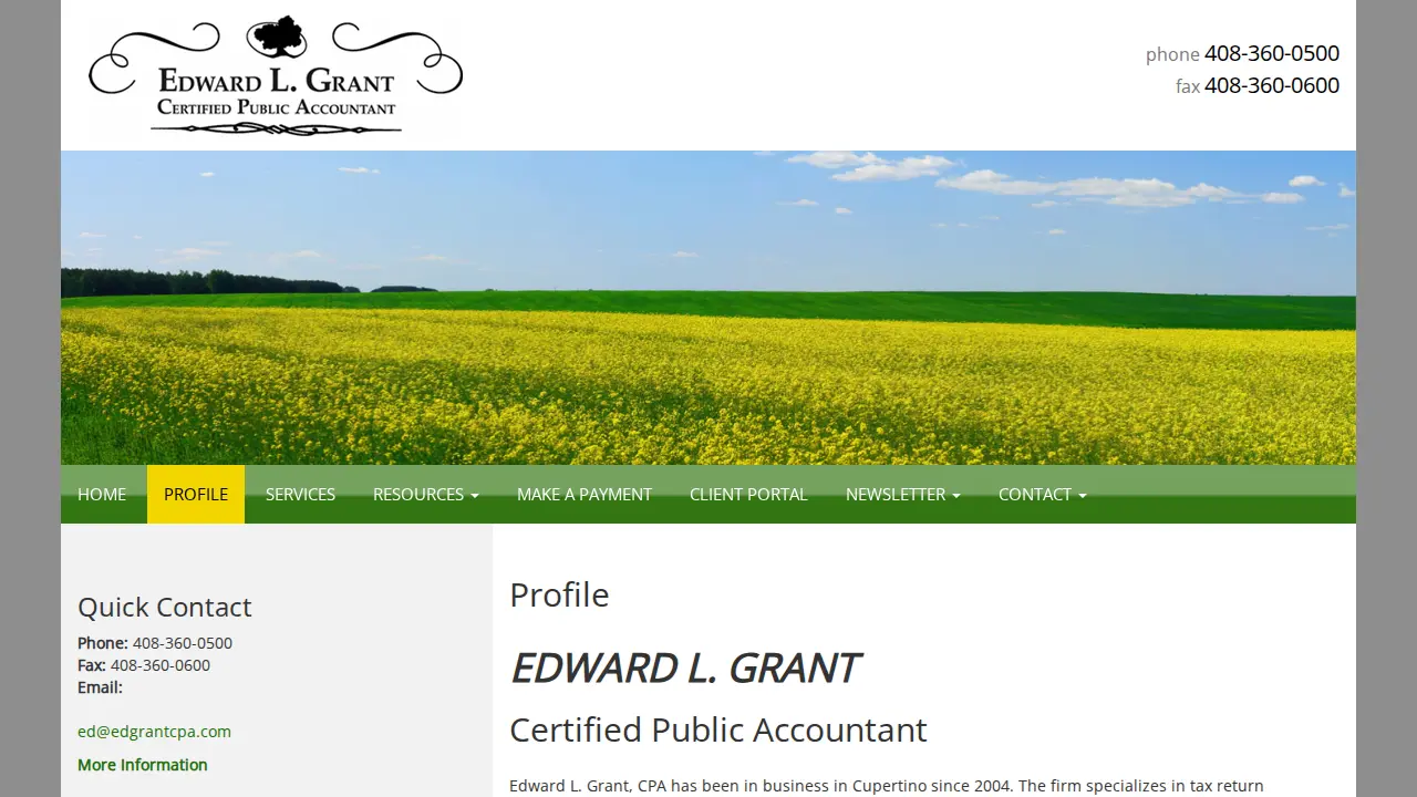 Edward L. Grant, CPA page