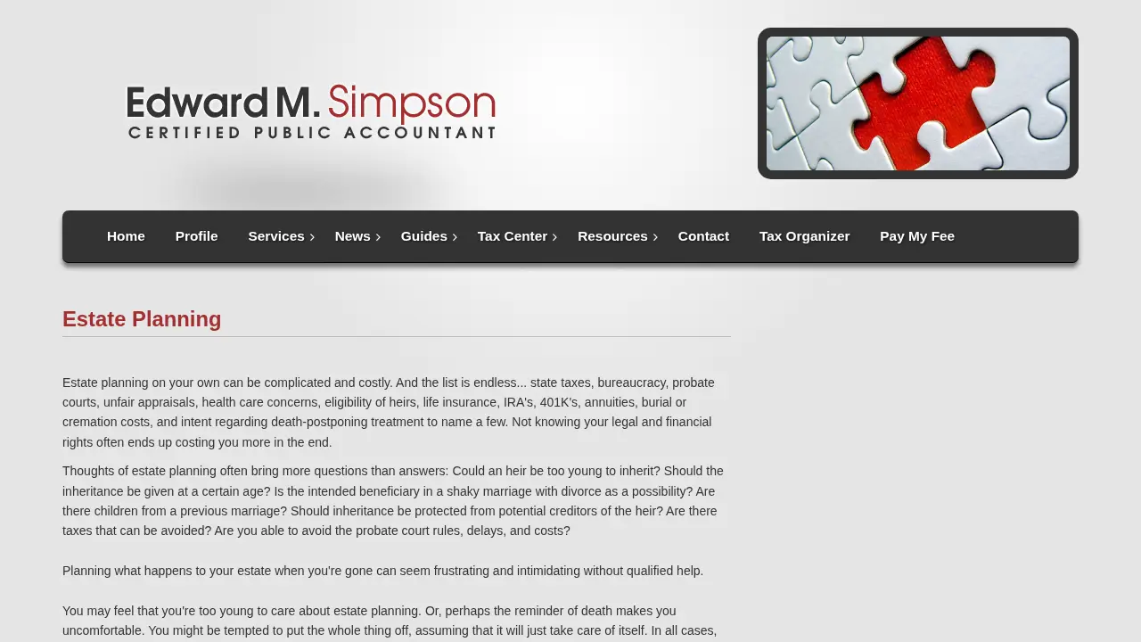 Edward M. Simpson, CPA page