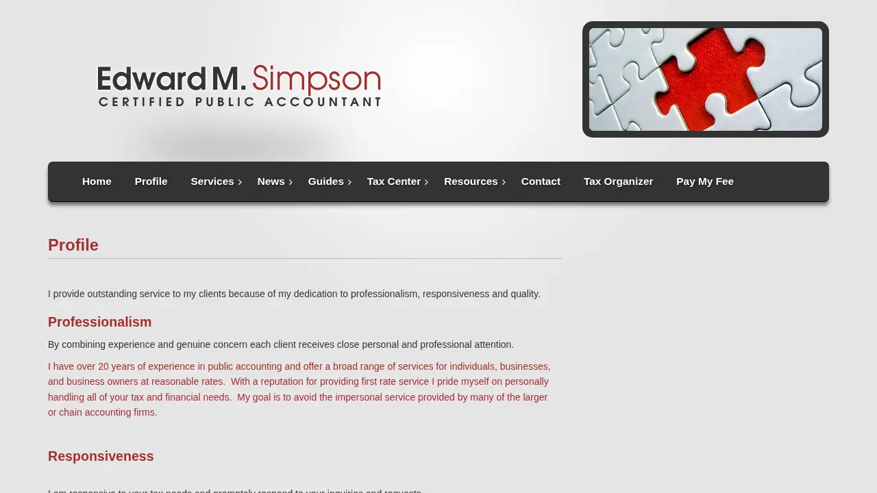 Edward M. Simpson, CPA page