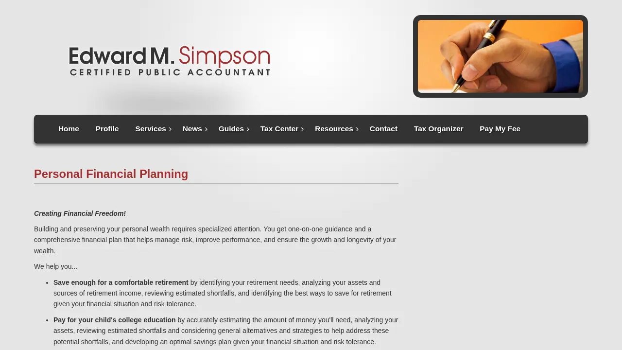 Edward M. Simpson, CPA page