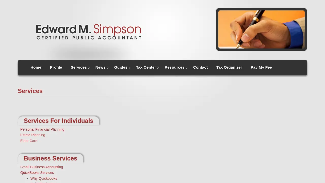 Edward M. Simpson, CPA page