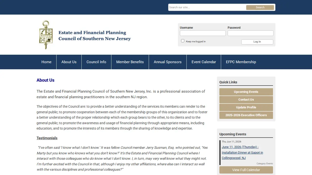 Estate and Financial Planning Council of Southern New Jersey