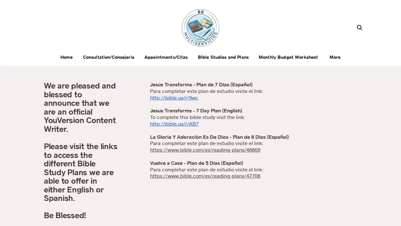 EG Multiservicios page