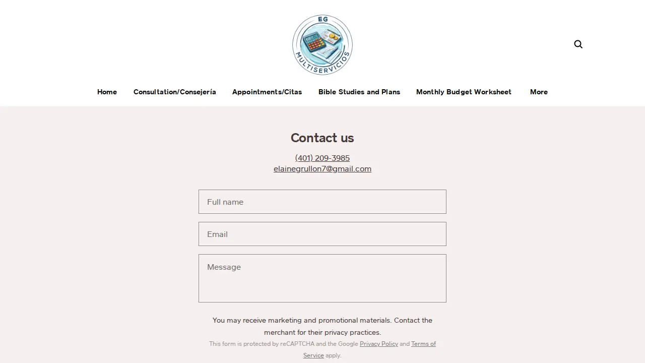 EG Multiservicios page