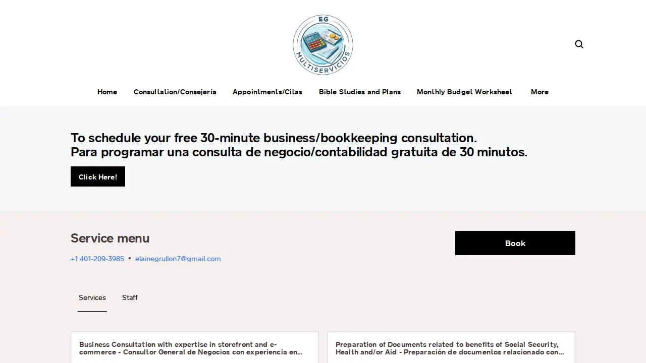 EG Multiservicios page
