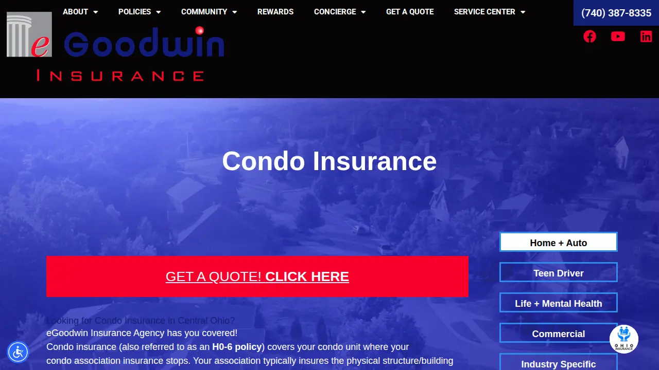 eGoodwin Insurance Agency page