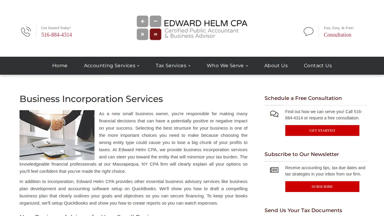 Edward Helm CPA page