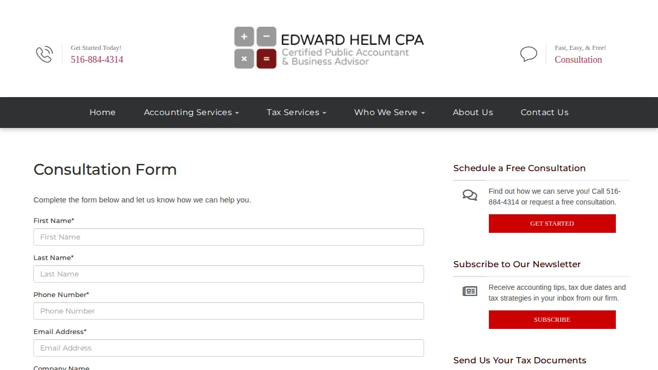 Edward Helm CPA page