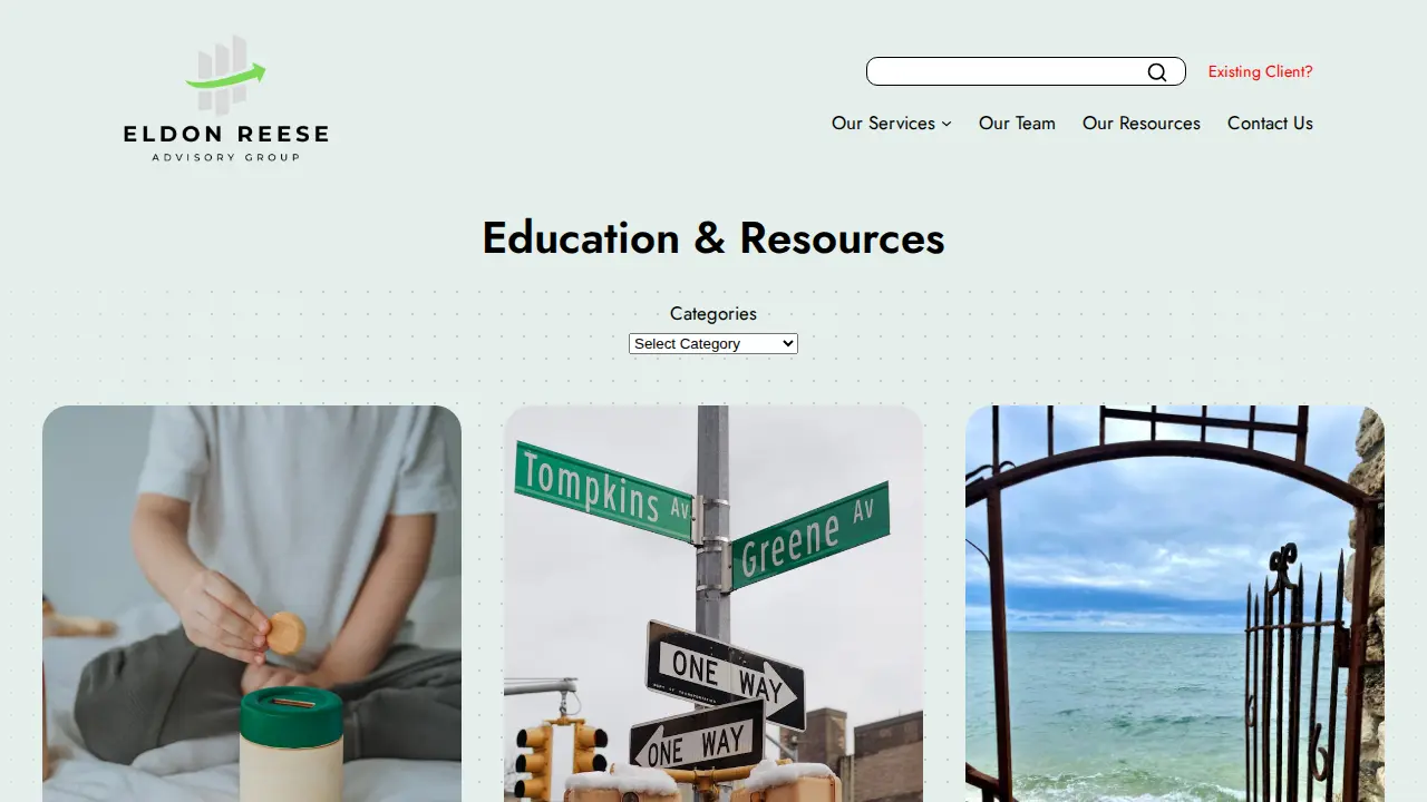 Eldon Reese Advisory Group page