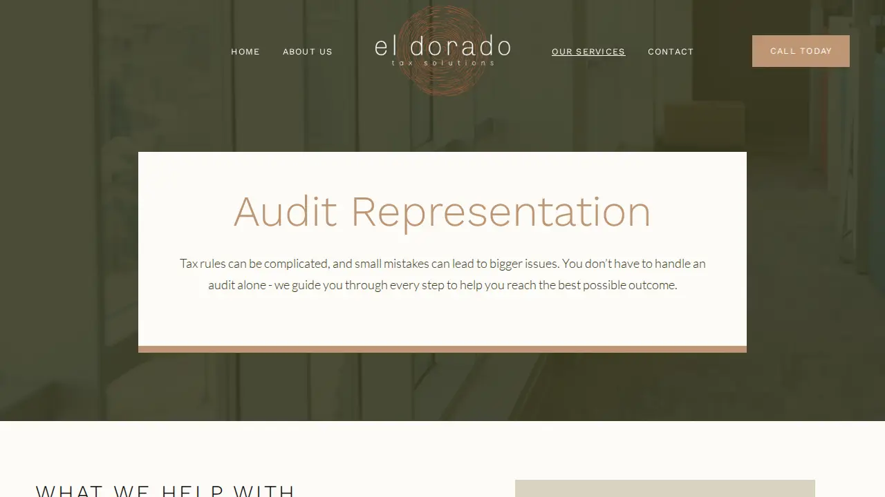 El Dorado Tax Solutions page