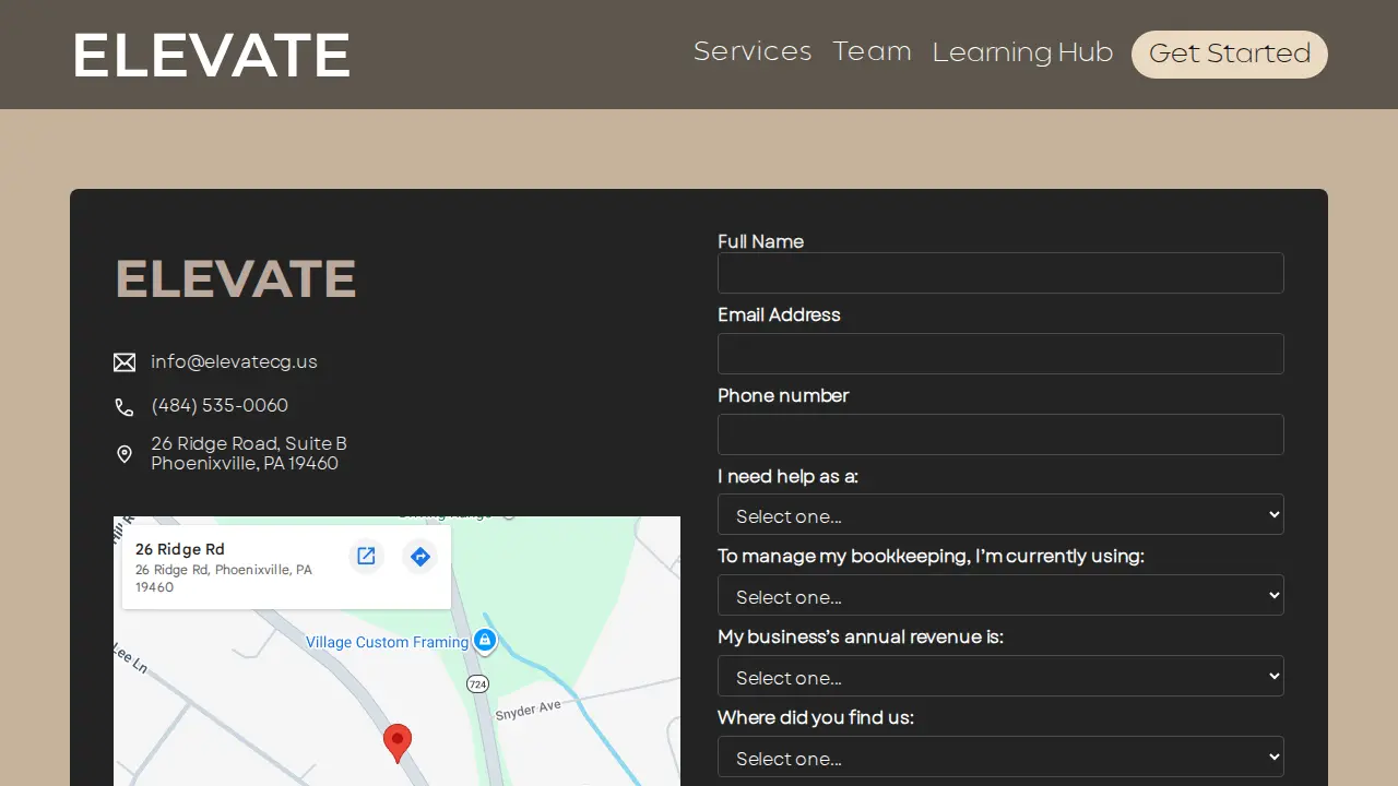 Elevate Consulting Group page