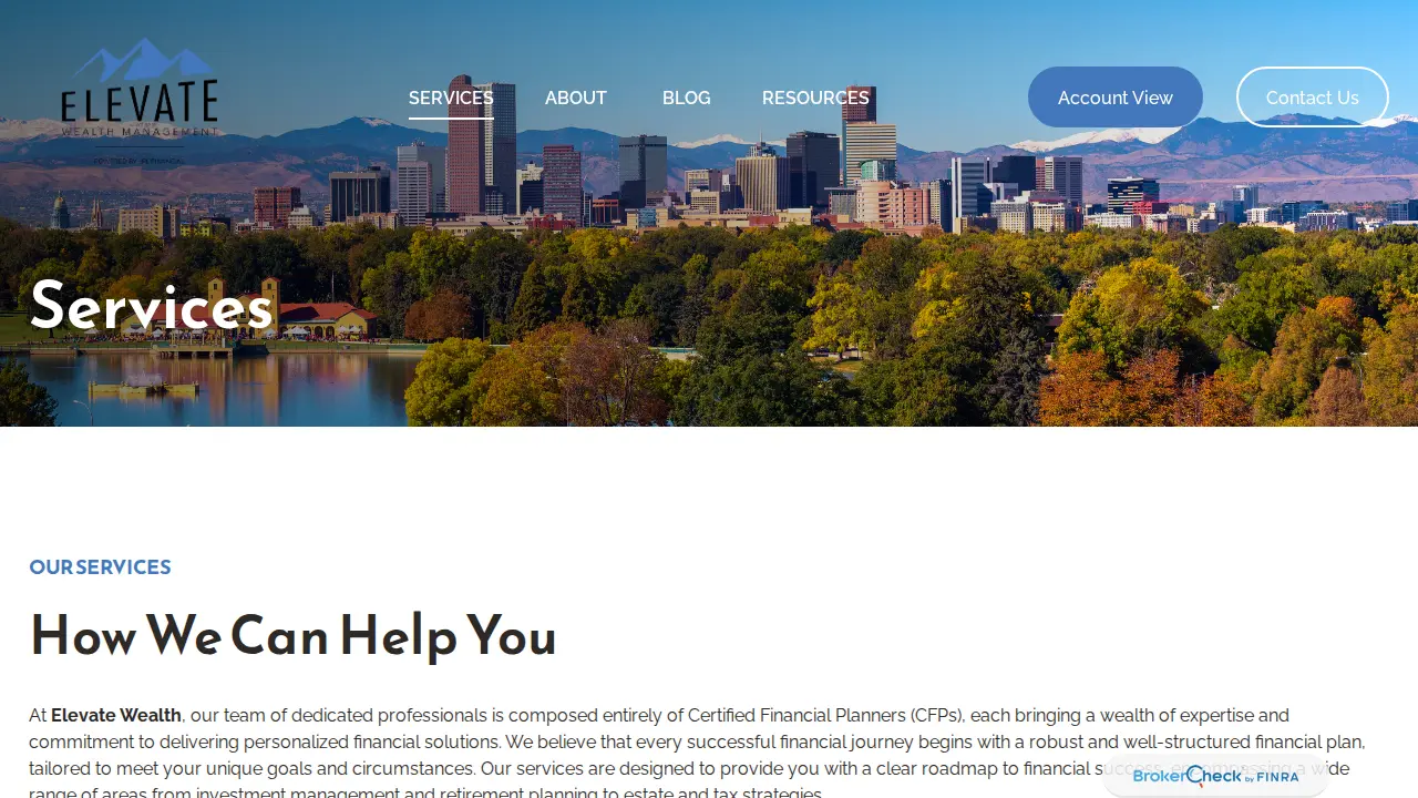 Elevate Wealth Management page