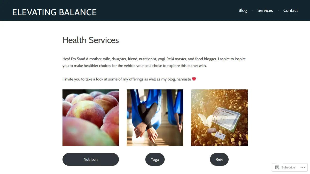 Elevating Balance page