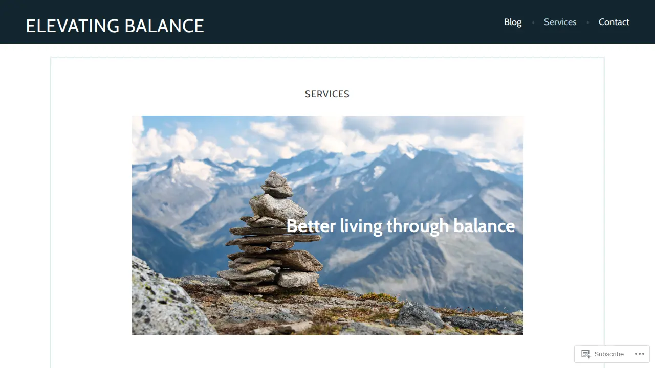 Elevating Balance website