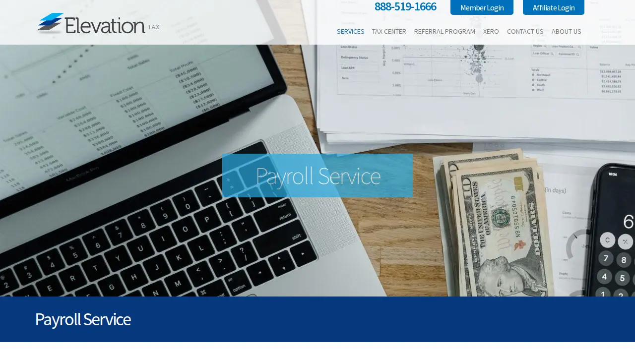 Elevation Tax page