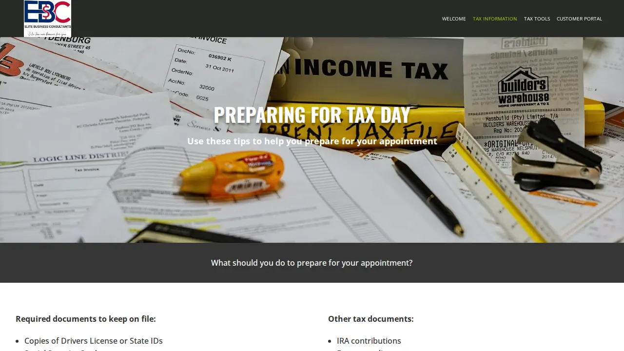 Elite Business Consultants Inc page