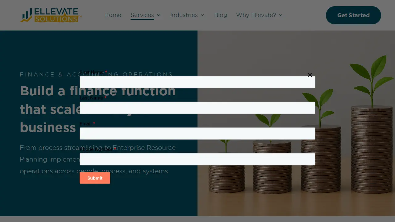 Ellevate Solutions page