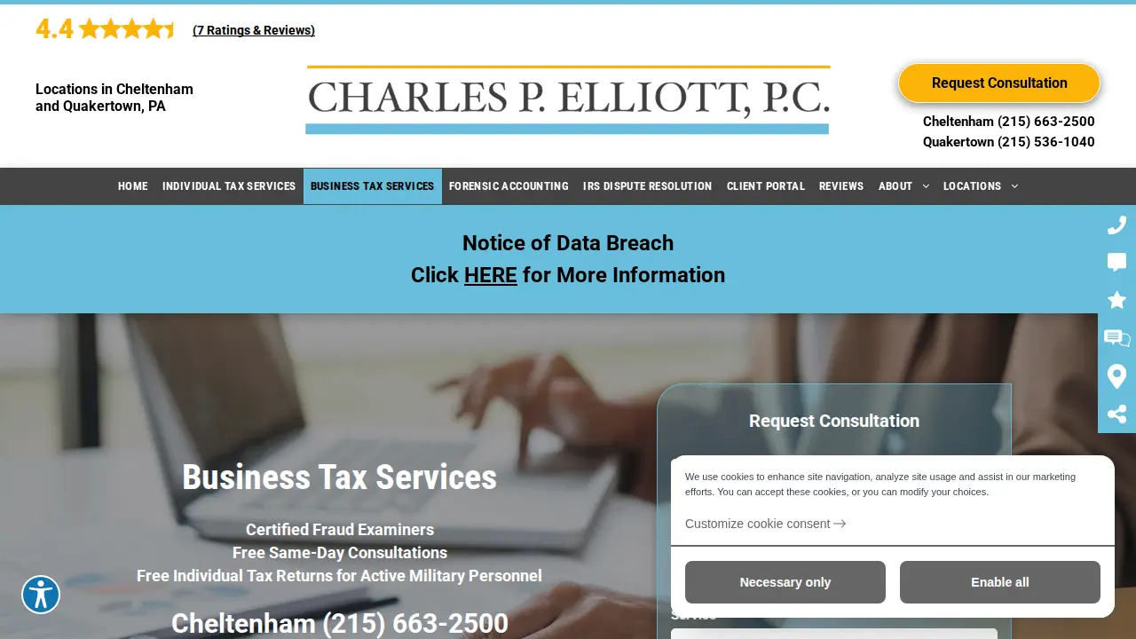 Charles P. Elliott, P.C. page