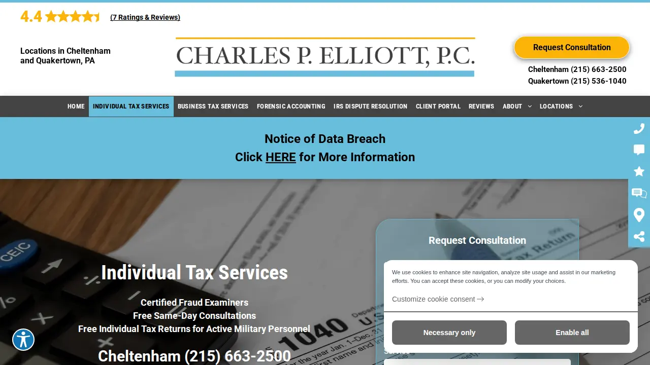 Charles P. Elliott, P.C. page