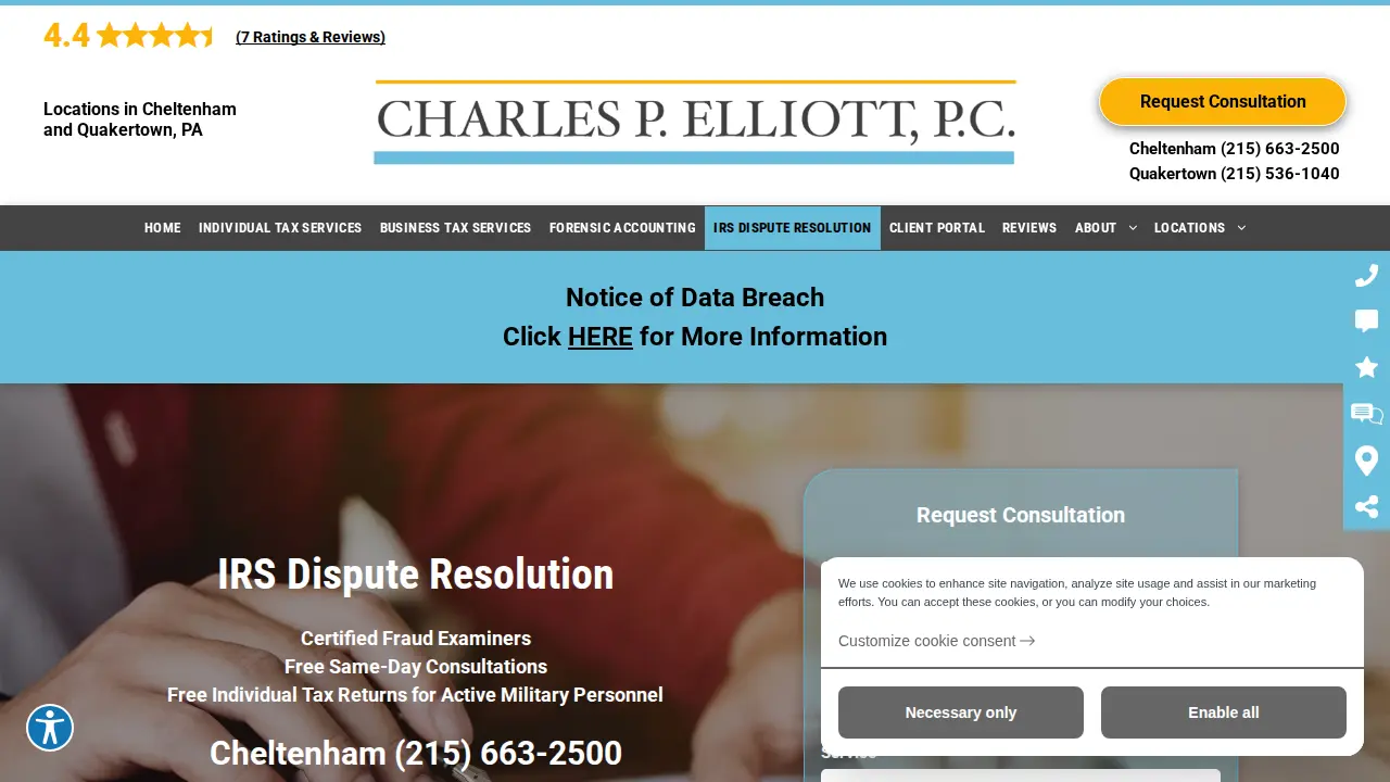 Charles P. Elliott, P.C. page
